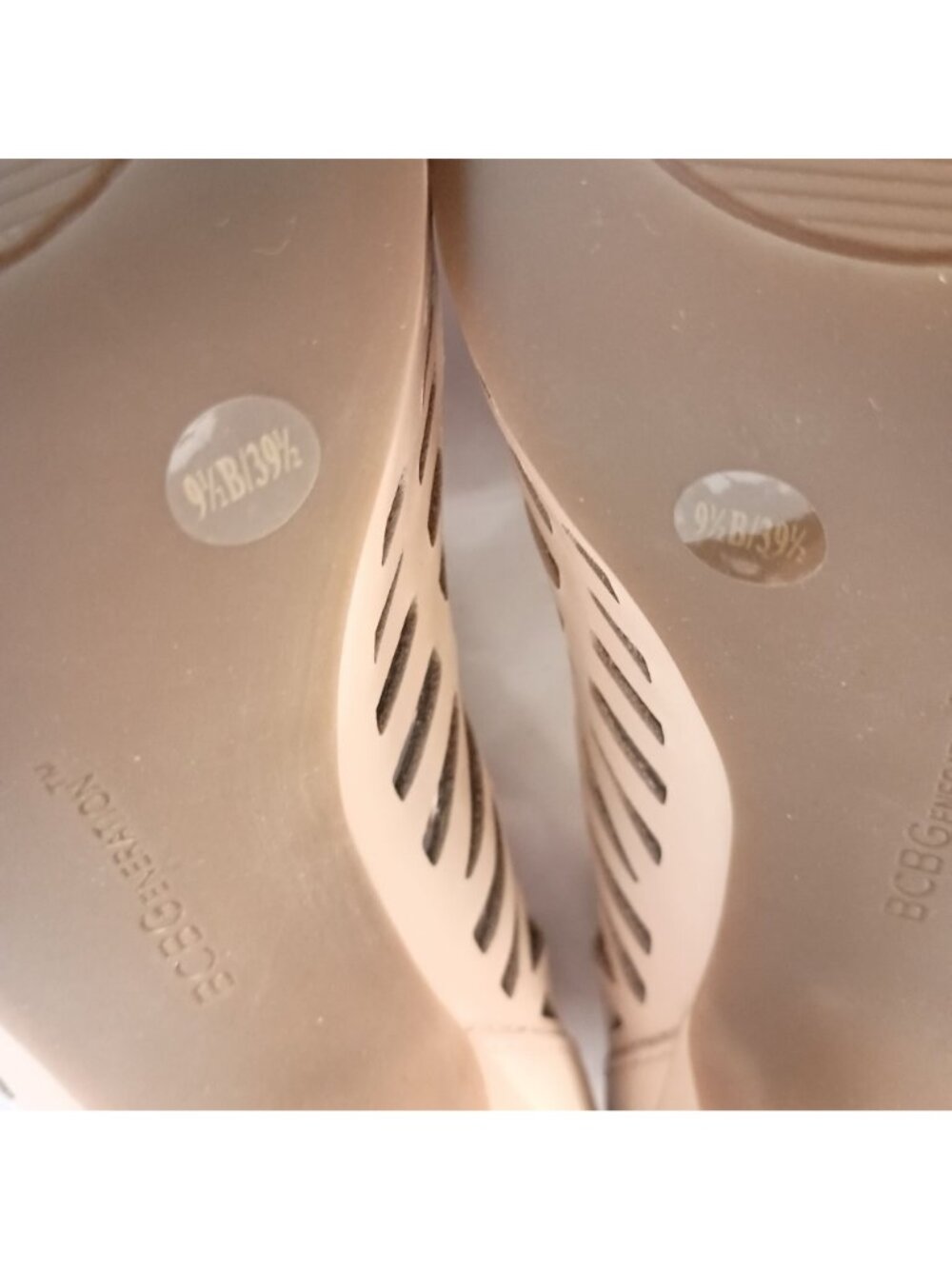 BCBGeneration Elba Nude Laser Cut Platform Stiletto Heels 9.5 New - Picture 5 of 11